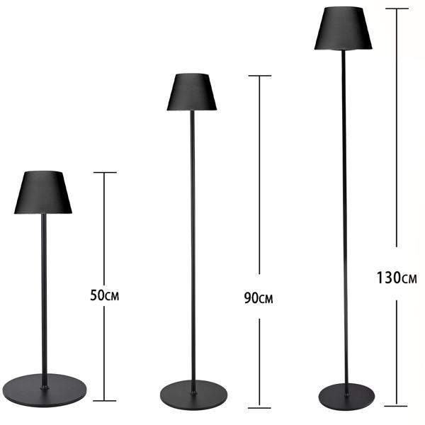 Moderna lampada da terra a LED regolabile in altezza, dimmerabile, nera, 50 /90/130 cm - un‘elegante luce d‘atmosfera per soggiorno, camera da letto e ufficio