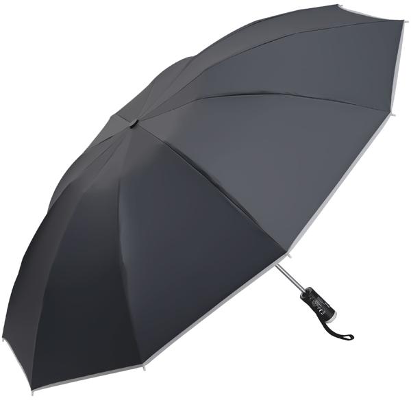 set di 2 ombrelli pieghevoli con torcia LED, Ø105 cm, nero: un compagno perfetto per tutte le stagioni in caso di buio e pioggia