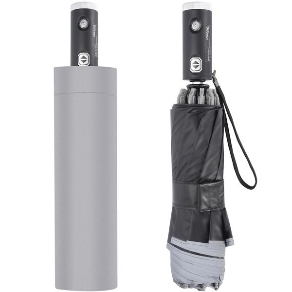 set di 2 ombrelli pieghevoli con torcia LED, Ø105 cm, antracite: un compagno perfetto per tutte le stagioni in caso di buio e pioggia