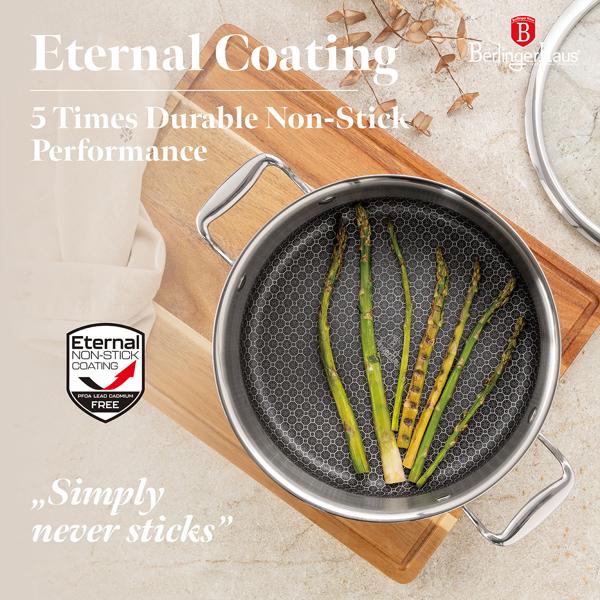 Premium Kochgeschirr-Set 6-teilig aus Edelstahl – Töpfe und Pfannen, kratzfest, spülmaschinengeeignet, backofentauglich bis 300°C