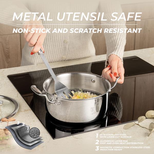 Set di pentole Premium, 8 pezzi - set di pentole eleganti e robuste per l‘uso quotidiano, pentole e padelle di alta qualità per un uso professionale in qualsiasi cucina