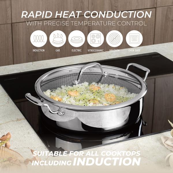 Set di pentole Premium, 8 pezzi - set di pentole eleganti e robuste per l‘uso quotidiano, pentole e padelle di alta qualità per un uso professionale in qualsiasi cucina