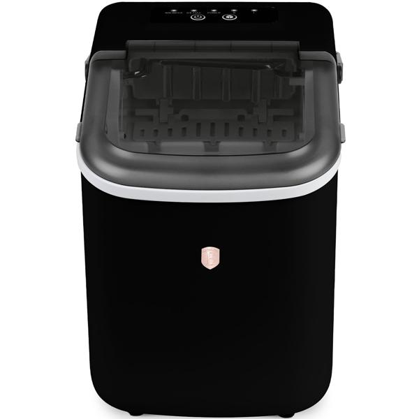 Premium Ice Machine & Ice Cube Maker Black-Rose Gold, 9 Perfect Ice Cubes in 6 Minutes & 10 kg/24h, Compact for Bar & Kitchen