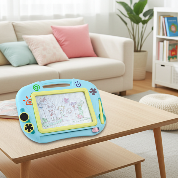 Magnetische Zaubertafel 32x23 cm – Wiederbeschreibbare Maltafel mit Magnetstift & 2 Stempeln, kreative Frühförderung und Reisespiel für Kinder