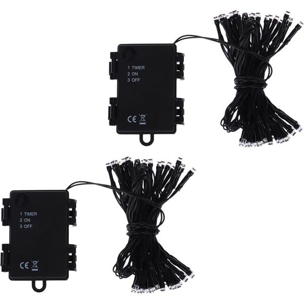 set di 2 luci LED multicolore per interni ed esterni, 40 LED, colorate, timer, IP44, batteria, magici effetti luminosi in casa, balcone o giardino