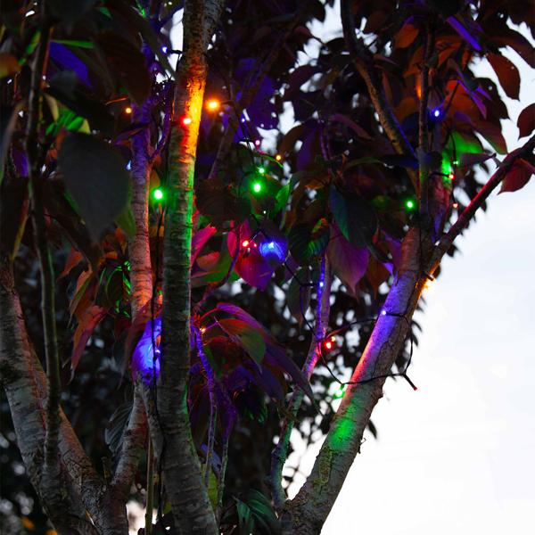 set di 2 luci LED multicolore per interni ed esterni, 40 LED, colorate, timer, IP44, batteria, magici effetti luminosi in casa, balcone o giardino