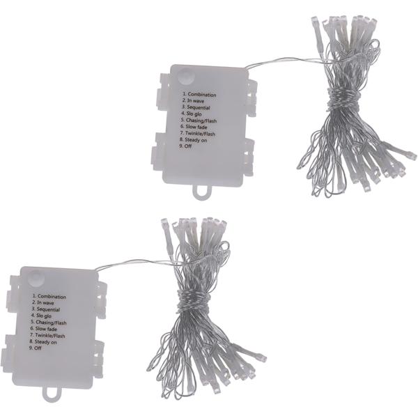 set of 2 LED fairy lights warm white 1.7m: Atmospheric decoration with 8 modes & timer - Cordless freedom with battery, ideal for indoor & outdoor use