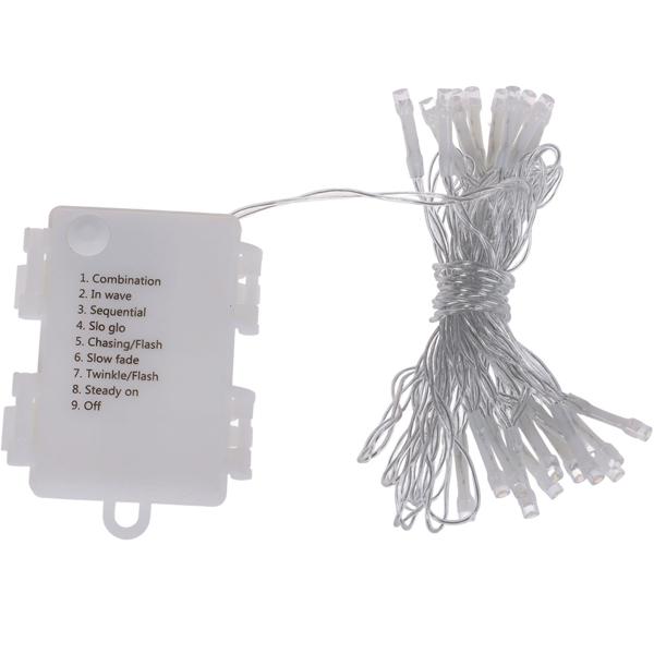 set of 2 LED fairy lights warm white 1.7m: Atmospheric decoration with 8 modes & timer - Cordless freedom with battery, ideal for indoor & outdoor use