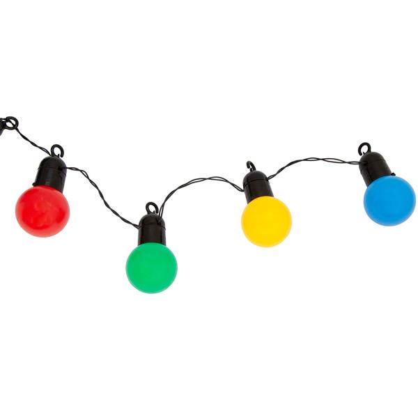 Guirlande lumineuse LED 4 couleurs avec 20 ampoules, env. 4 m, IP44 : Guirlande lumineuse colorée - Idéale pour le jardin, le balcon et les fêtes