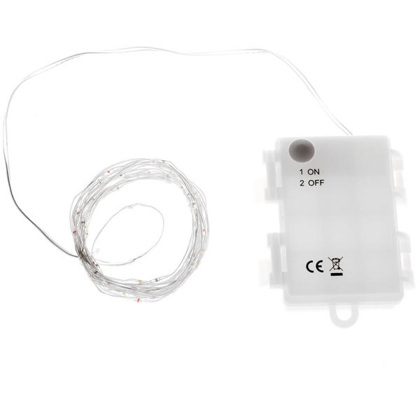 Catena luminosa in filo multicolore 80 LED IP44, 425 cm, a batteria - luci colorate per decorazioni d‘atmosfera per interni ed esterni