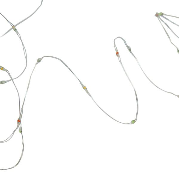 Lot de 2 guirlandes lumineuses en fil multicolore 80 LED IP44, 425 cm, à piles - guirlande colorée pour une déco d’ambiance intérieure et extérieure