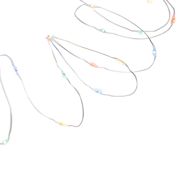 Lot de 2 guirlandes lumineuses en fil multicolore 80 LED IP44, 425 cm, à piles - guirlande colorée pour une déco d’ambiance intérieure et extérieure