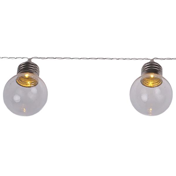 set of 2 solar LED fairy lights with 20 LEDs, light bulb shape, 2.85 meters, IP44