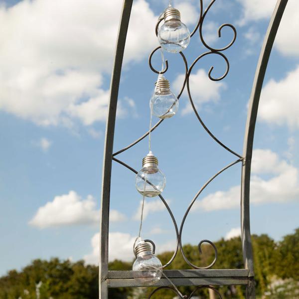 set of 2 solar LED fairy lights with 20 LEDs, light bulb shape, 2.85 meters, IP44