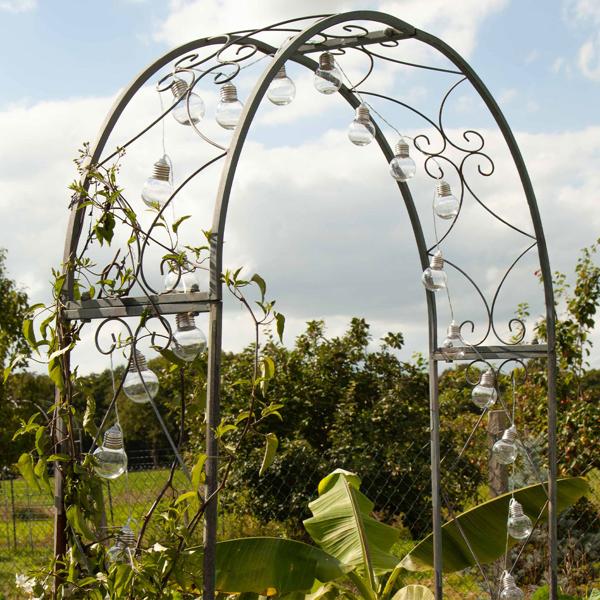 set of 2 solar LED fairy lights with 20 LEDs, light bulb shape, 2.85 meters, IP44