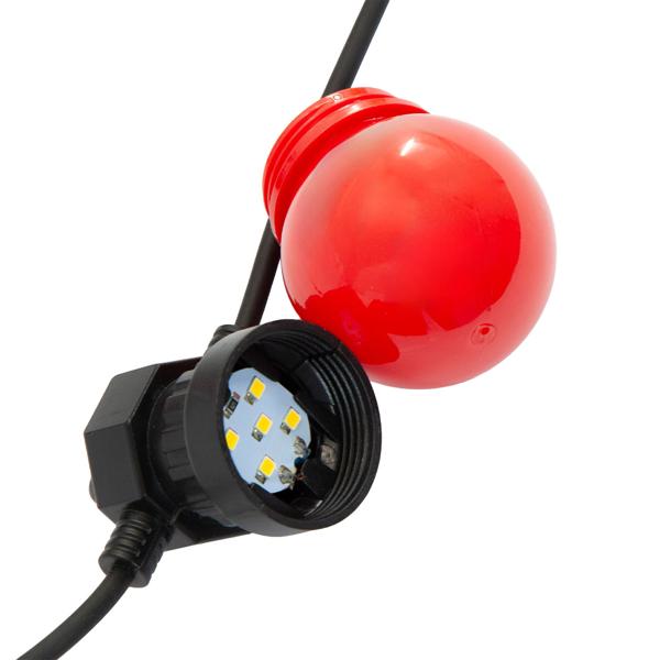 Guirlande lumineuse LED à 4 couleurs et 10 ampoules, env. 2,7 m, IP44 : Guirlande lumineuse colorée - Idéale pour jardin, balcon et fête