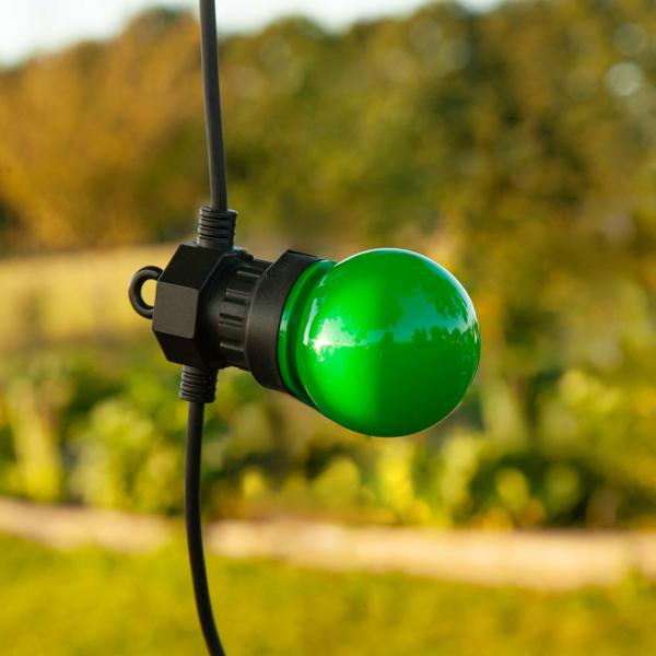 Guirlande lumineuse LED à 4 couleurs et 10 ampoules, env. 2,7 m, IP44 : Guirlande lumineuse colorée - Idéale pour jardin, balcon et fête