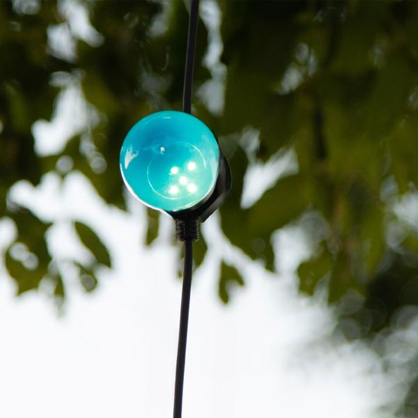 Guirlande lumineuse LED à 4 couleurs et 10 ampoules, env. 2,7 m, IP44 : Guirlande lumineuse colorée - Idéale pour jardin, balcon et fête