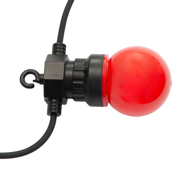 2er-Set Stimmungsvolle 4-farbige LED-Lichterkette mit 10 Glühbirnen, ca. 2,7 m, IP44: Farbenfrohe Lichtergirlande - Ideal für Garten, Balkon & Party