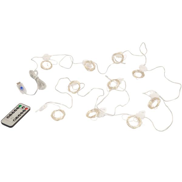 2er-Set Eleganter LED-Lichtervorhang mit Fernbedienung, warmweiss, 200 LEDs, 3x3m: Gemütliche Beleuchtung & Romantische Deko für Schlafzimmer&Wohnzimmer