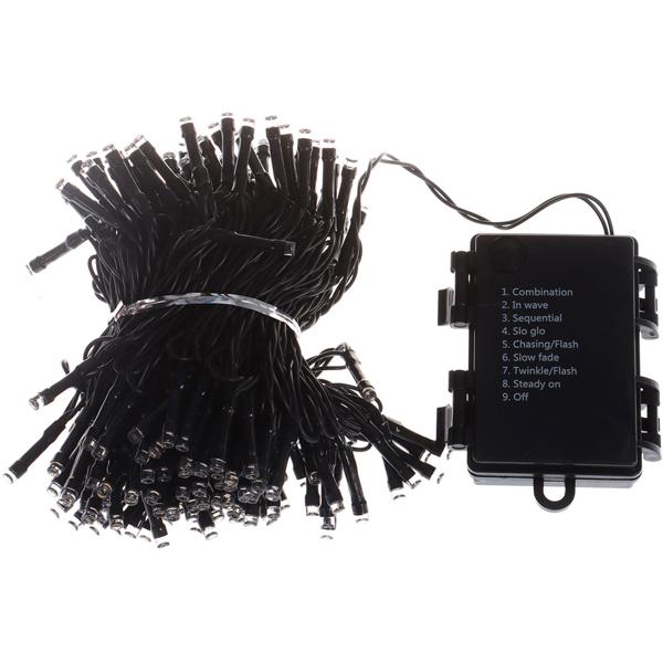 2er-Set Stimmungsvolle LED Lichterkette 14m, 192 LEDs, warmweiss: 7 Leuchtmodi, batteriebetrieben, für Innen & Aussen, IP44 - Perfekte Weihnachtsdeko