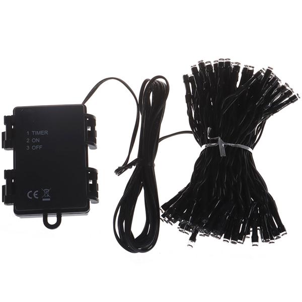 2er-Set Wunderbare 100 LEDs Lichterkette 7,5 m warmweiss – IP44 Wasserdicht, Batteriebetrieben mit Timer für Weihnachtsdeko & Partys Aussen