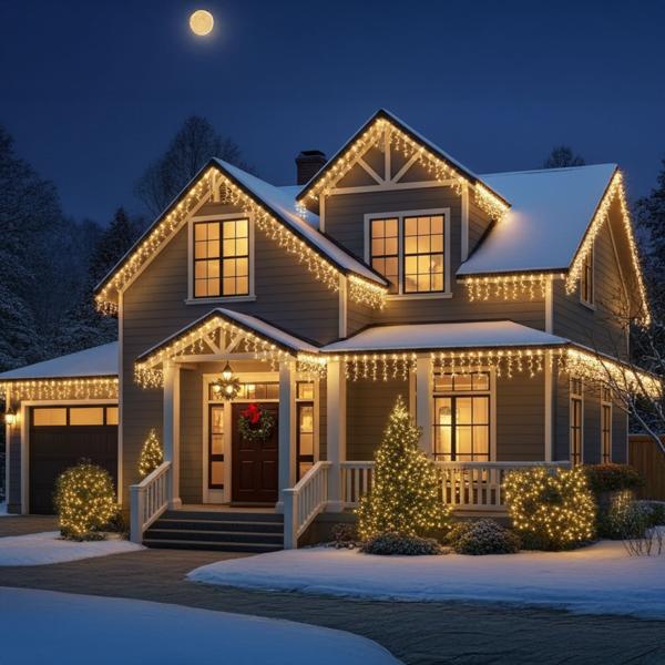 2er-Set Hochwertige XXL LED Lichterkette 54m, warmweiss, 720 LEDs - Weihnachtsbeleuchtung mit 7 Programmen - Wetterfeste IP44 Deko für Innen & Aussen