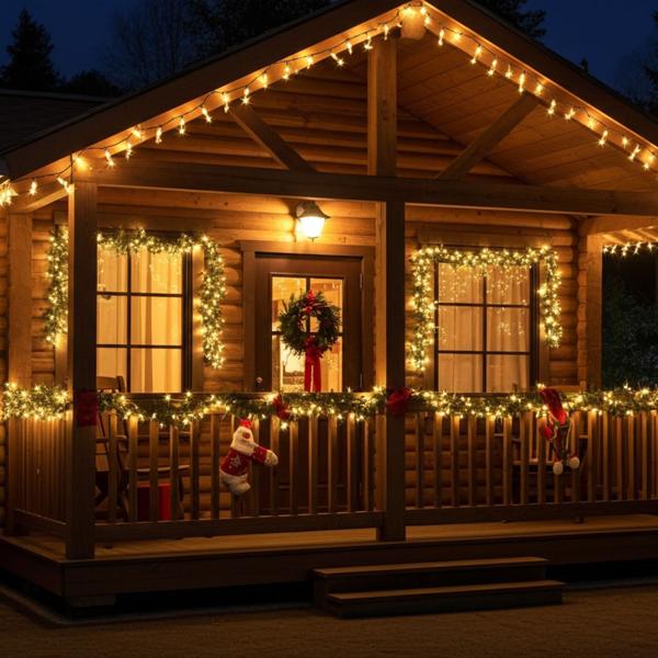 Lot de 2 guirlandes lumineuses LED d’ambiance 24 m, 320 lumières blanc chaud, IP44 - Éclairage de jardin parfait, déco de fête, déco de Noël