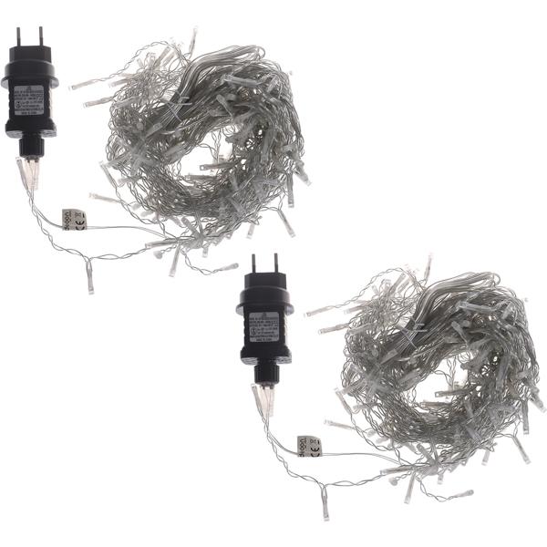 Lot de 2 guirlandes stalactites 6,5 m blanc froid avec 180 lumières - Résistant aux intempéries IP44 - Parfait pour la déco de Noël, balcon, terrasse, etc.