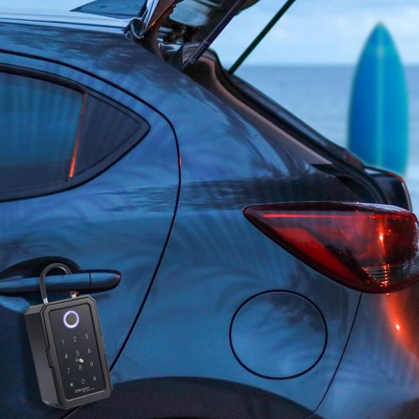 Smart key safe with fingerprint, PIN, transponder card, Bluetooth - A secure keybox for home, office & vacation rental