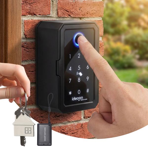 Smart key safe with fingerprint, PIN, transponder card, Bluetooth – a secure key box for home, office & holiday apartment