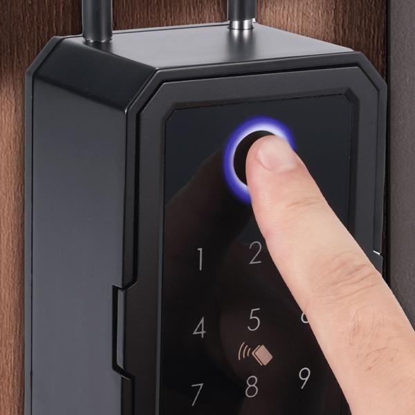 Smart key safe with fingerprint, PIN, transponder card, Bluetooth - A secure keybox for home, office & vacation rental