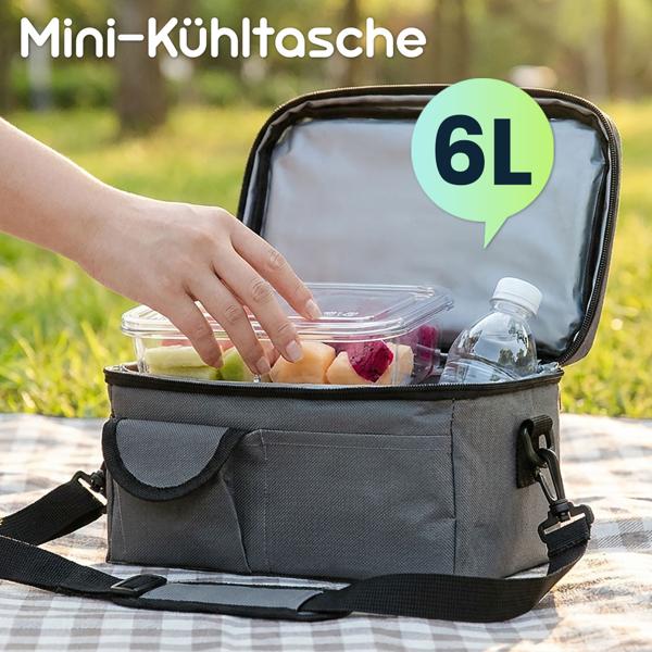 4er-Set Mini-Kühltasche, faltbar, 6l: Hält Snacks & Getränke frisch – Ideal für Picknick & Büro – Kompakt, leicht & auslaufsicher