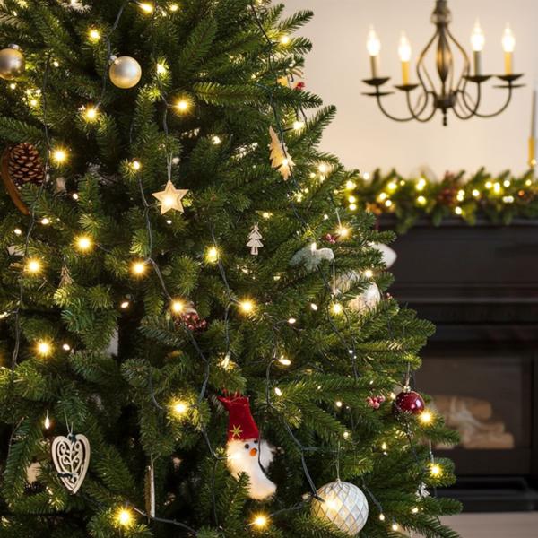 Strahlende 320 LEDs Lichterkette Warmweiss 2,7m – Für Aussen & Innen, IP44 – Überwurf-Lichterkette für Weihnachtsbaum 