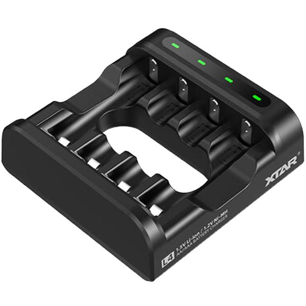 Chargeur de piles pour AAA/AA : Li-Ion/NiMH, 4 baies Universal Charger - Un chargeur intelligent pour une puissance et une autonomie élevées