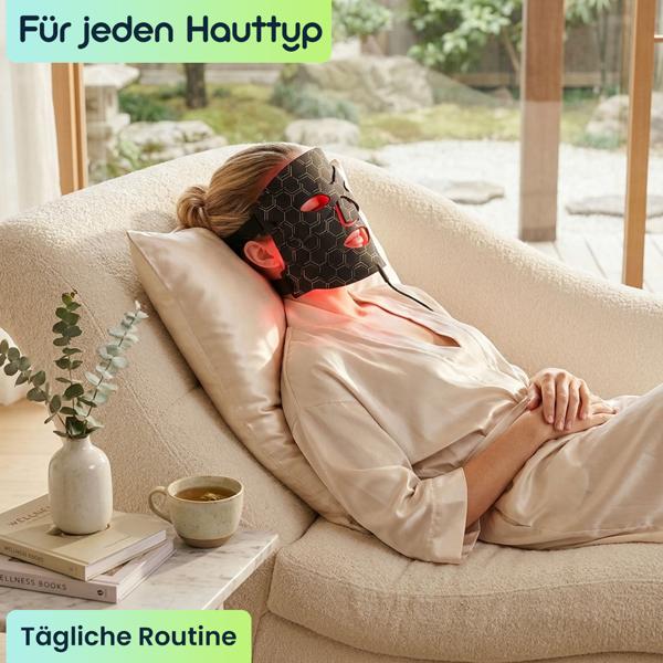Revolutionäre LED-Lichttherapie-Gesichtsmaske: Für ein strahlendes Hautbild - effiziente Gesichtspflege & Beauty-Anwendung für zu Hause