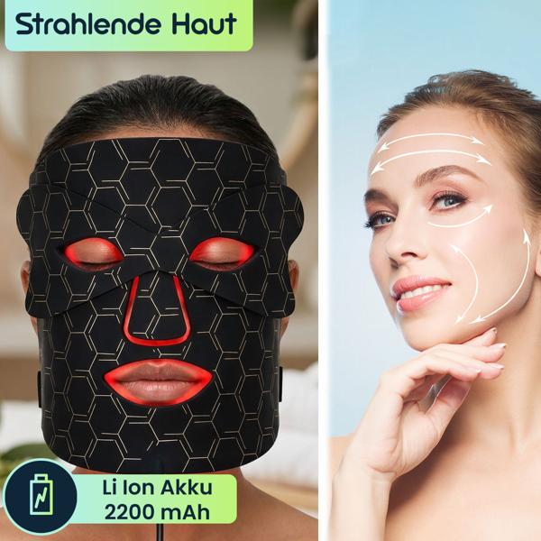 Revolutionäre LED-Lichttherapie-Gesichtsmaske: Für ein strahlendes Hautbild - effiziente Gesichtspflege & Beauty-Anwendung für zu Hause