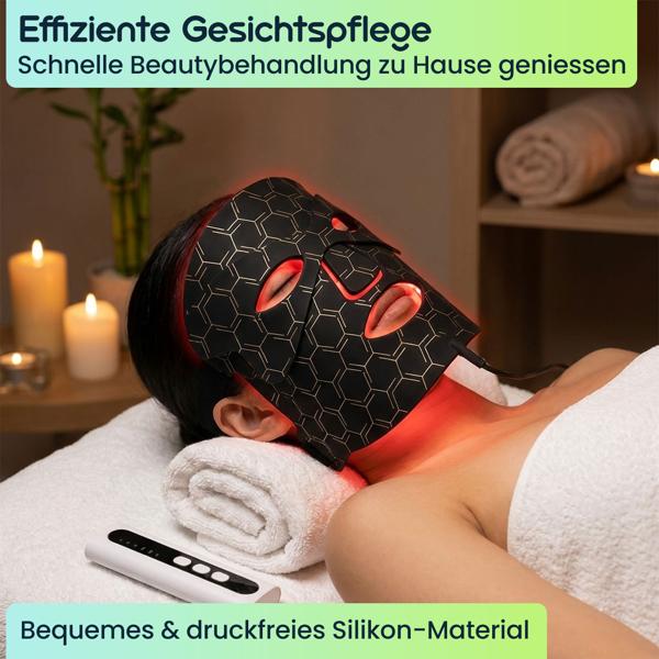 Revolutionäre LED-Lichttherapie-Gesichtsmaske: Für ein strahlendes Hautbild - effiziente Gesichtspflege & Beauty-Anwendung für zu Hause