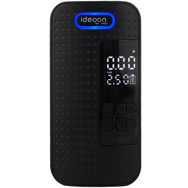 Mobiler 10.3 bar Akku-Kompressor: Leistungsstarke & kabellose Luftpumpe mit Digital-Display für Auto & Fahrrad, inkl. Powerbank und LED-Leuchte