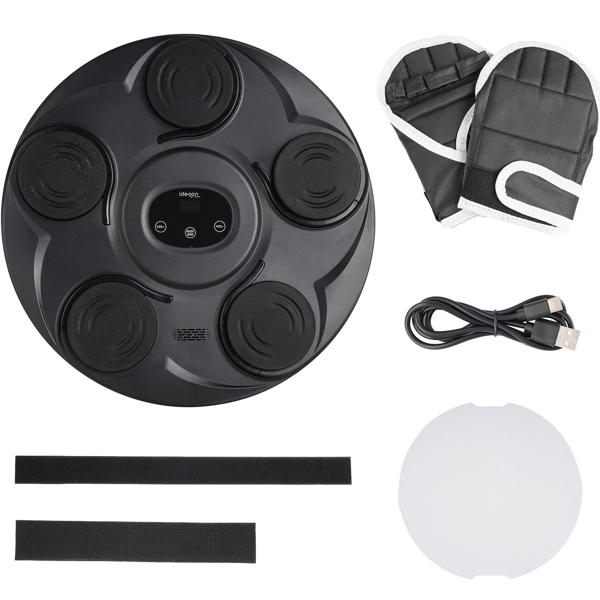 Machine de boxe musicale, 7 vitesses et Bluetooth – travail des réflexes et de la coordination, gants de boxe fournis – source de motivation