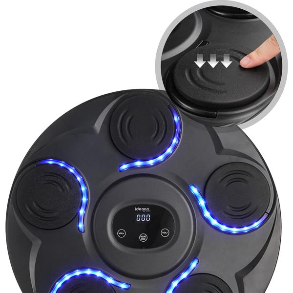 Machine de boxe musicale, 7 vitesses et Bluetooth – travail des réflexes et de la coordination, gants de boxe fournis – source de motivation