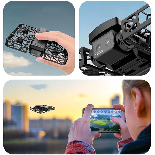 Kamera Drohne faltbar mit Full-HD Dual-Kamera & 120m Reichweite – FPV Steuerung m. 4,5 Zoll HD Bildschirm, Optical Flow & 50x Zoom