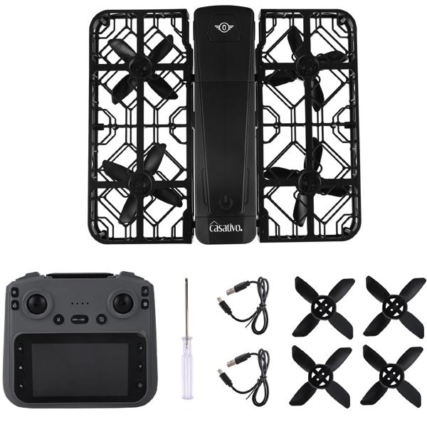 Kamera Drohne faltbar mit Full-HD Dual-Kamera & 120m Reichweite – FPV Steuerung m. 4,5 Zoll HD Bildschirm, Optical Flow & 50x Zoom