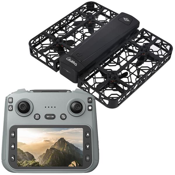 Kamera Drohne faltbar mit Full-HD Dual-Kamera & 120m Reichweite – FPV Steuerung m. 4,5 Zoll HD Bildschirm, Optical Flow & 50x Zoom