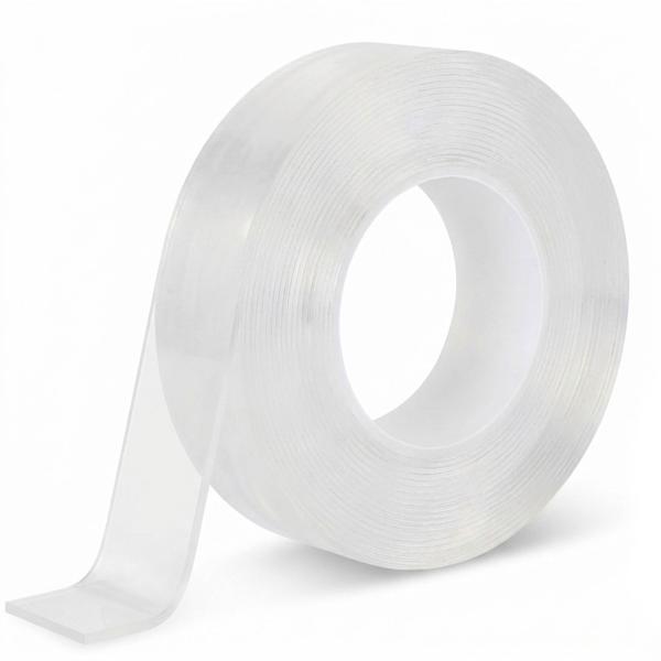 2er-Set Doppelseitiges Nano-Klebeband Transparent (5m x 10mm): Starke 110g/cm² Haltekraft, Wiederverwendbar, spurlos ablösbar
