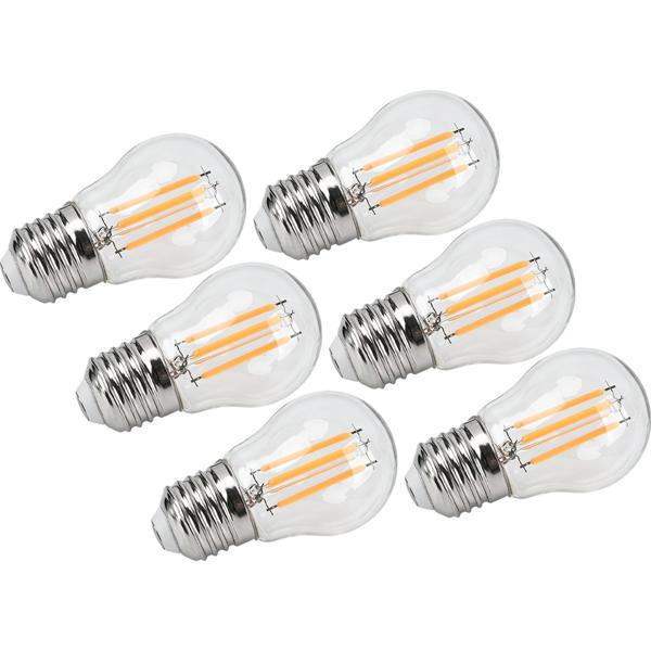 Set di 6 lampadine LED filament G45 E27 4 W 400 lm bianco caldo 2500 K lampadina vintage retrò dimmerabile luce calda forma a sfera Edison lampadina a goccia