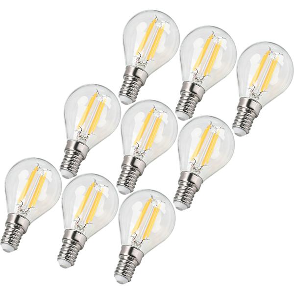 Set di 9 lampadine LED a filamento G45 E14 4W 400lm bianco caldo 2500K lampadina vintage lampada retrò dimmerabile luce calda forma a globo Edison lampada a goccia