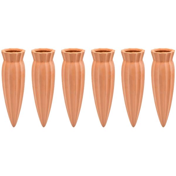set of 12 XL clay cone watering spigots for bottles: Automatic plant watering - take a carefree vacation & enjoy healthy plants