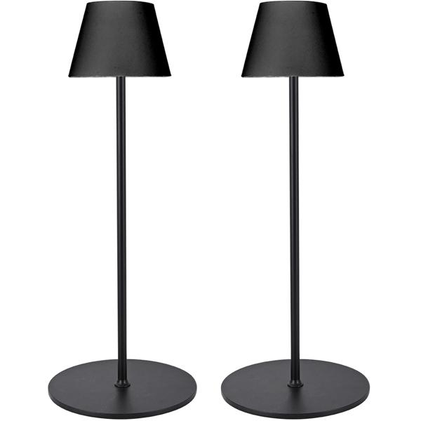 set di 2 Moderne lampade da terra LED regolabili in altezza, dimmerabili, nere, 50 /90/130 cm - un‘elegante luce d‘atmosfera per soggiorno, camera da letto e ufficio