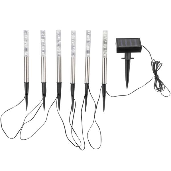 set of 2 solar LED light sticks Bubbles: color changing garden lights with ground spike - A magical play of light for balcony, terrace & garden
